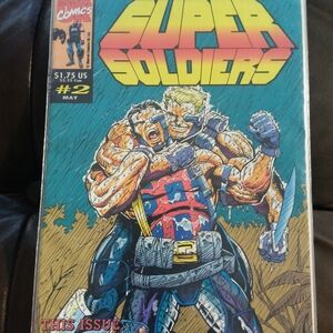 Marvel Super Soldiers Comic Book with Red and Blue Cover
